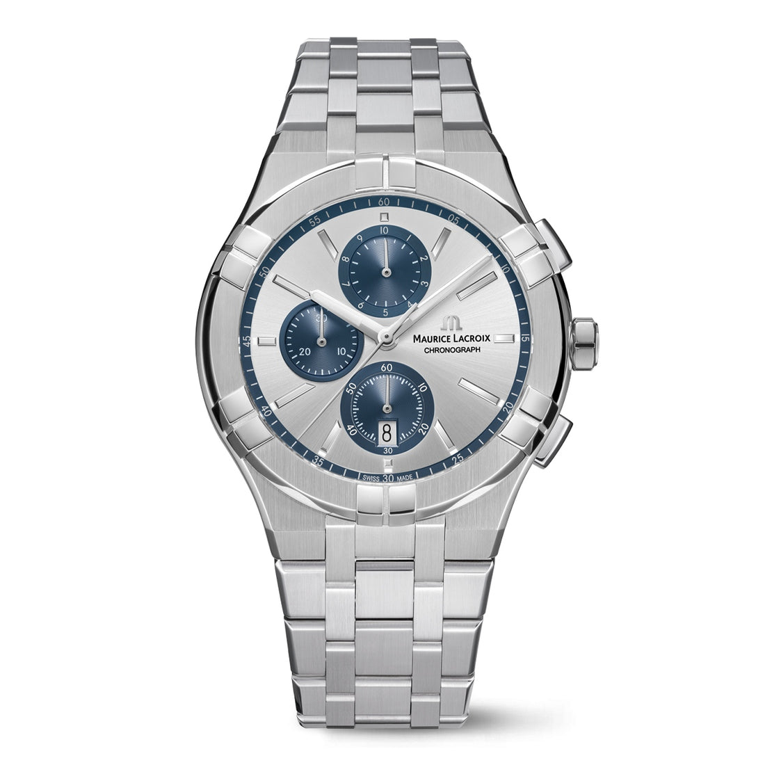 Orologio Uomo Maurice Lacroix Aikon Cronografo Blu Grigio AI1118-SS002-230-1
