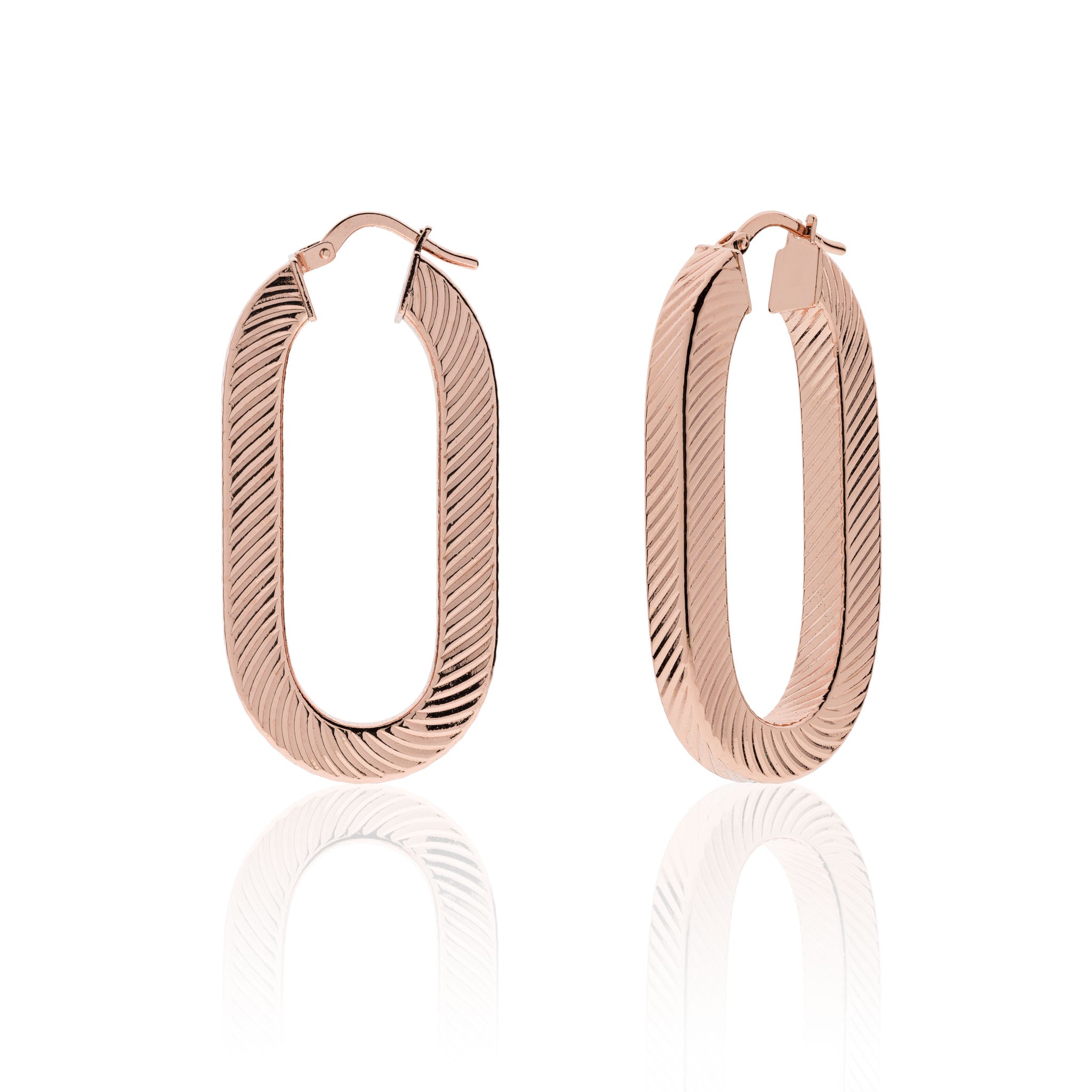Orecchini Donna Unoaerre Bronzo Rosè Square A Maglia Ovale 532037