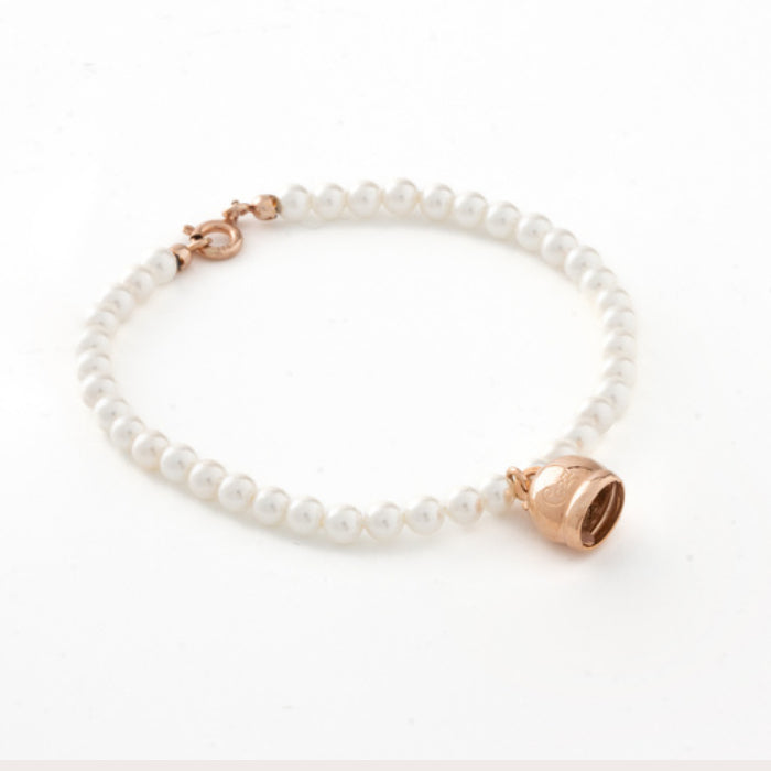 Bracciale La Campanella di Capri Argento Rosè Perle Porta Fortuna BPMD2-ROS