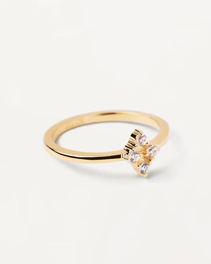 Anello Donna PDPaola Argento Dorato 925 Zirconi Bianchi AN01-884-12