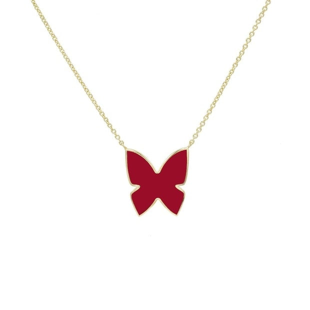 Collana Donna Lauren P. Argento 925 Farfalla Smaltata Rossa CL0017GSR