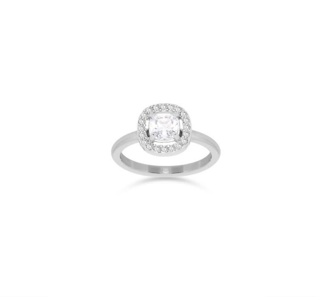 Anello Donna Liu Jo Acciaio Con Zircone quadrato bianco LJ2256M14
