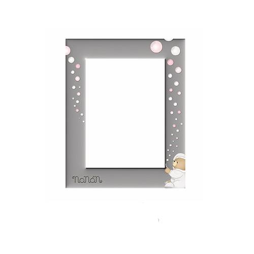 Cornice Argento Bambino Nanan Rosa cm 20X15 NCO0048