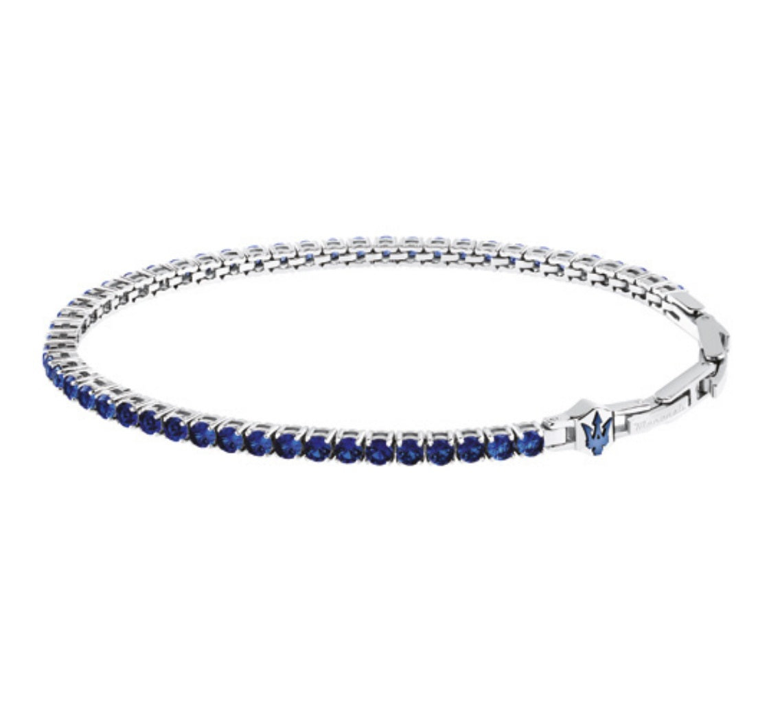 Bracciale Uomo Tennis Acciaio con Zirconi blu JM425AVC11