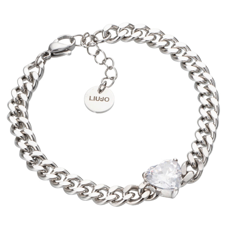 Bracciale Donna Liu Jo Acciaio Catena Groumette Zircone Bianco LJ2127