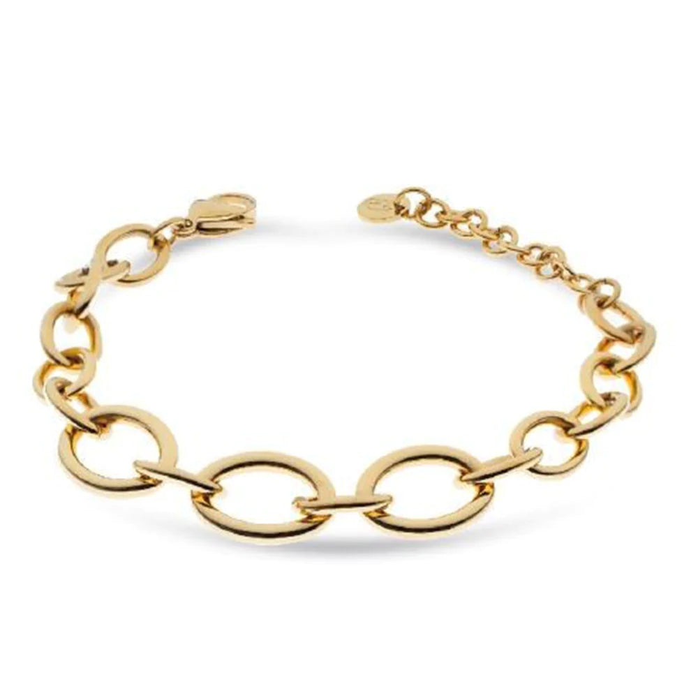 Bracciale Donna Liu Jo Acciaio dorato Lucido Catena Anelli Ovali LJ2328