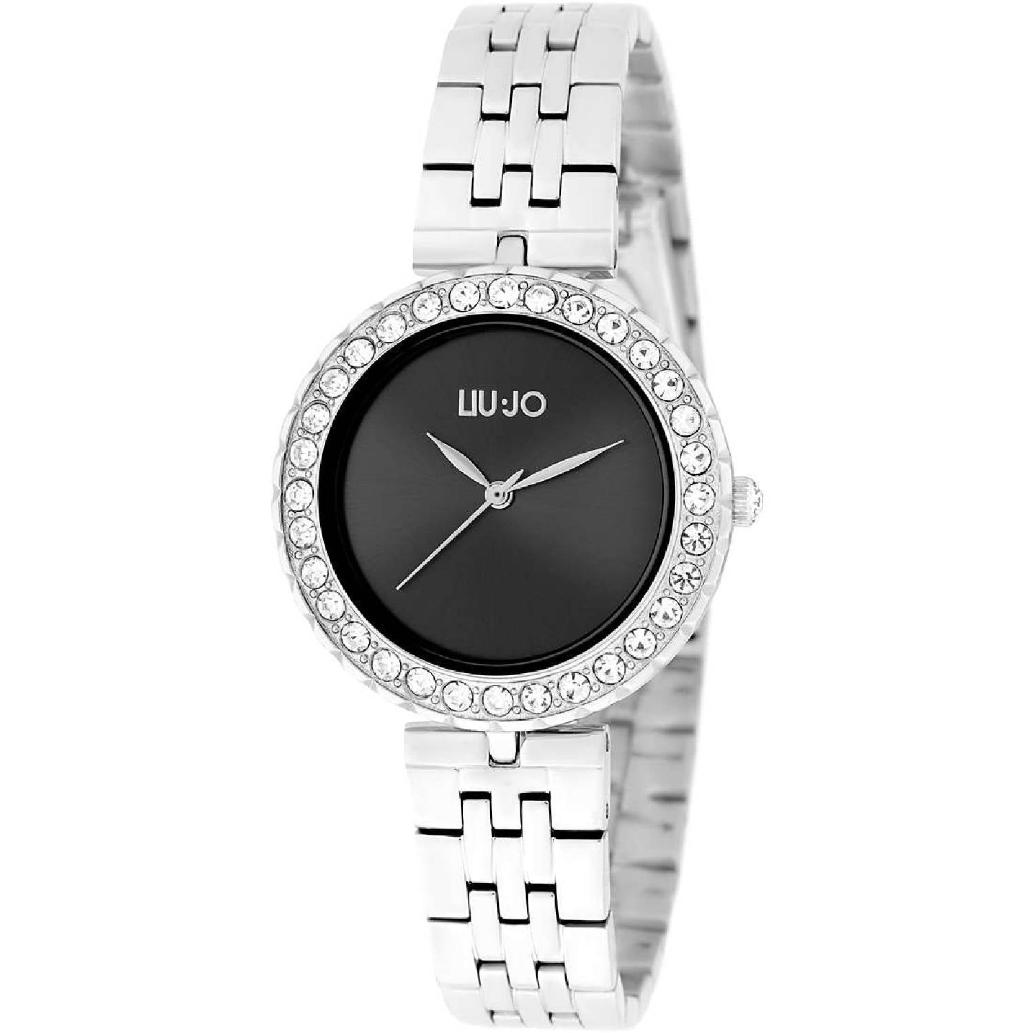 Orologio Donna Liu Jo Crystal Chic Zirconi Nero Solo Tempo Quarzo TLJ1704