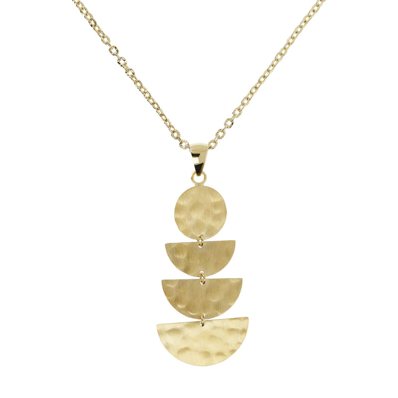 Collana Donna Etrusca Bronzo Dorato Pendenti Lucidi A Lastra WSET00512.YG