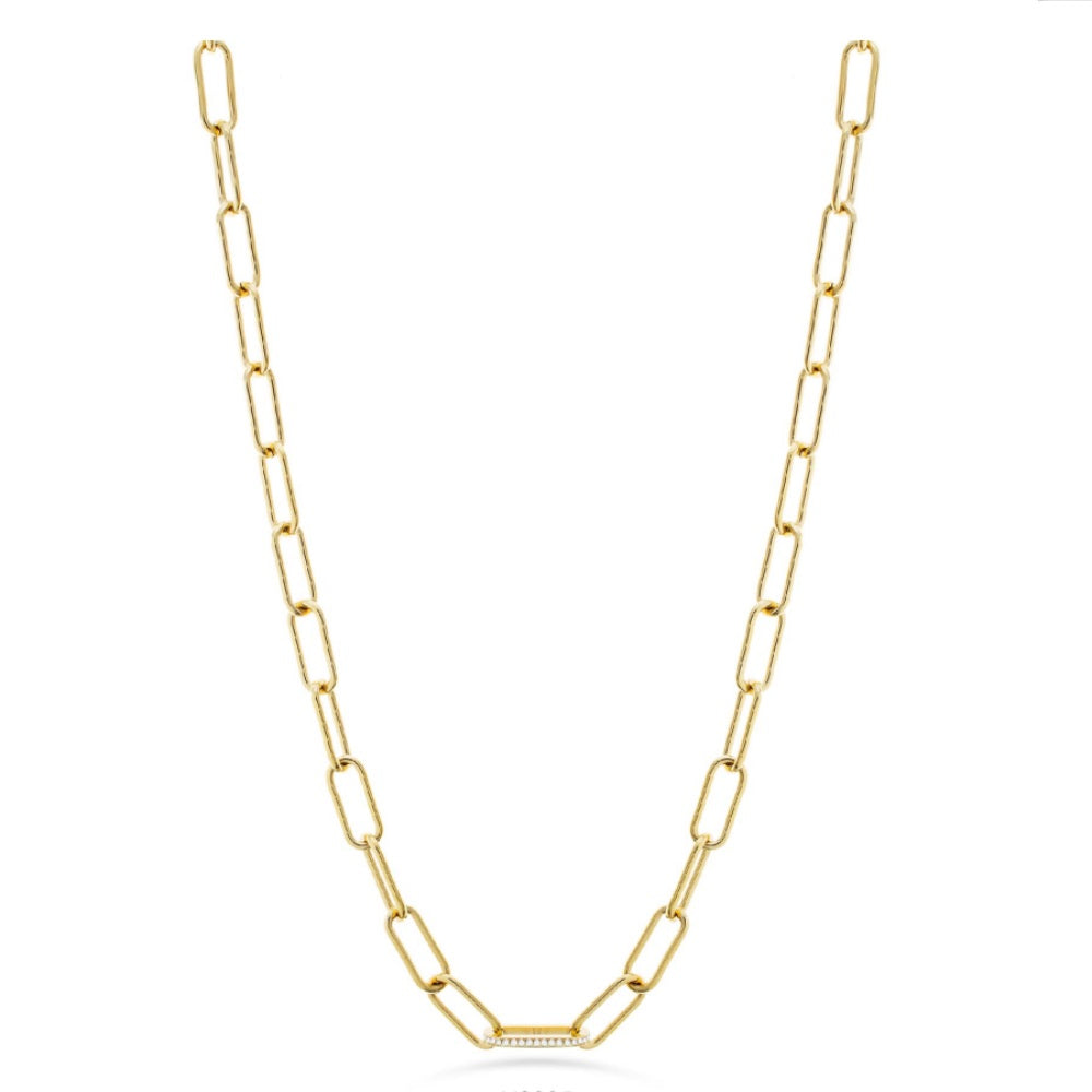 Collana Donna Liu Jo Acciaio dorata Catena a maglia Ovale LJ2338