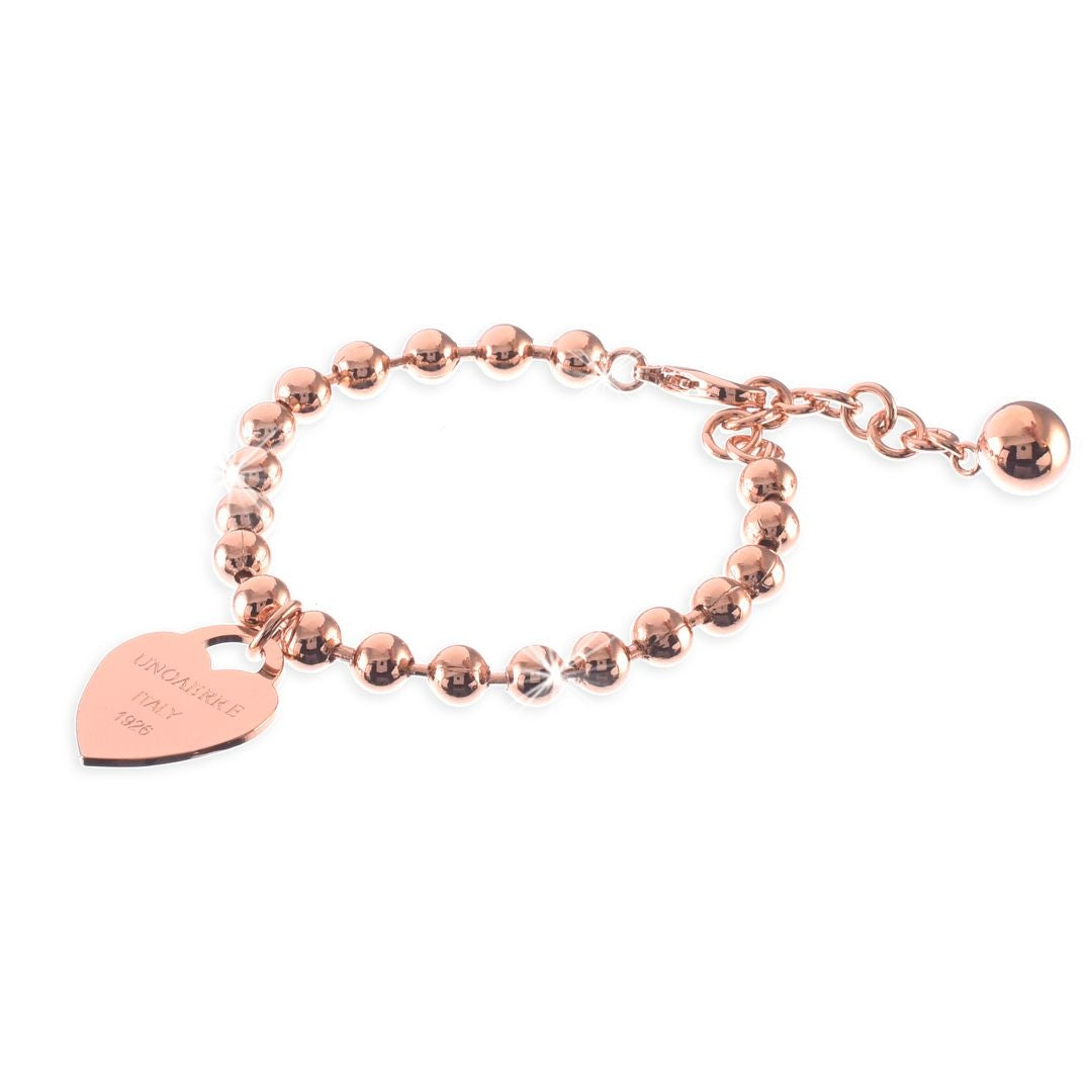 Bracciale Donna Unoaerre Bronzo Rosato Pallini Cuore 449040