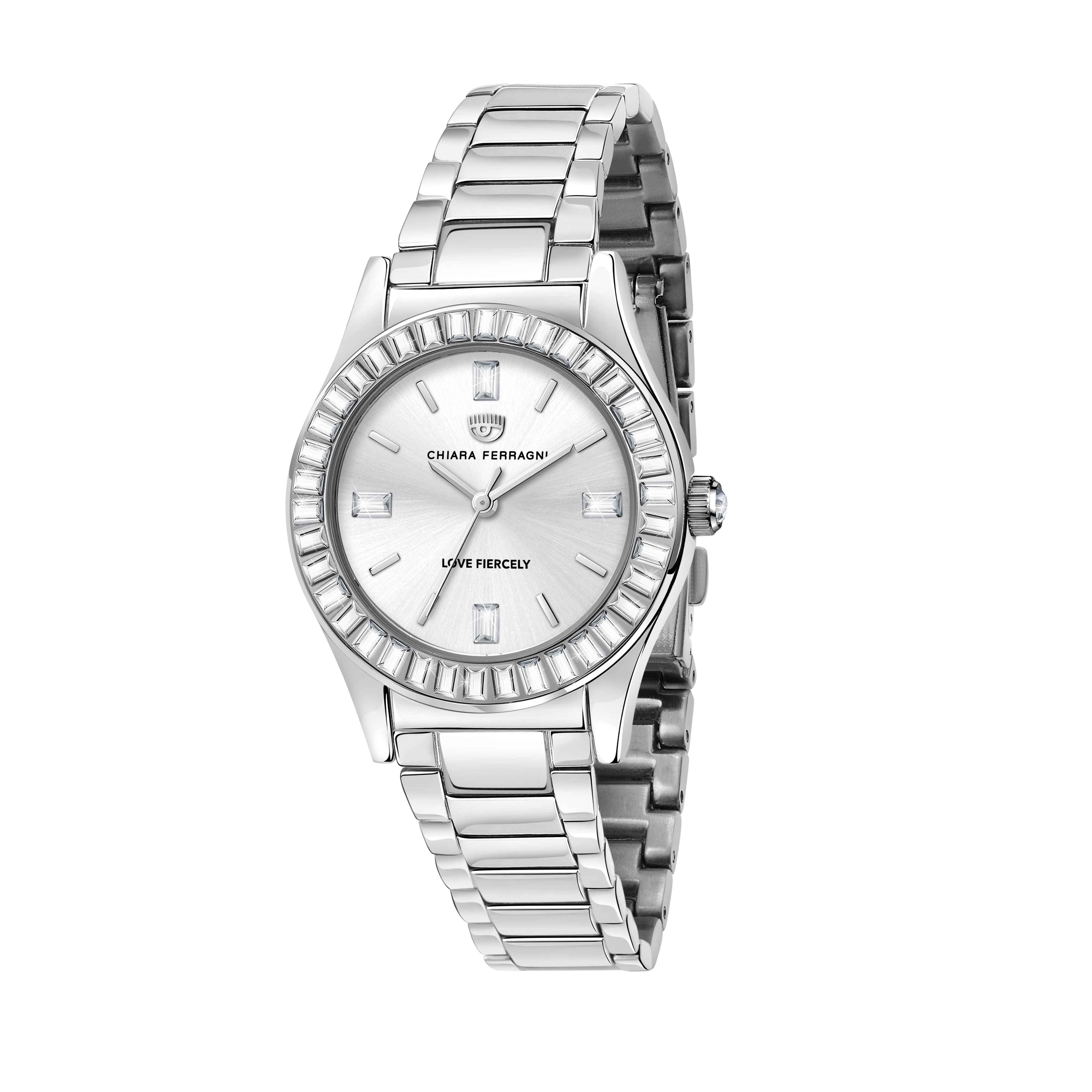 Orologio Donna Chiara Ferragni Quarzo Solo Tempo Acciaio Zirconi Bianchi