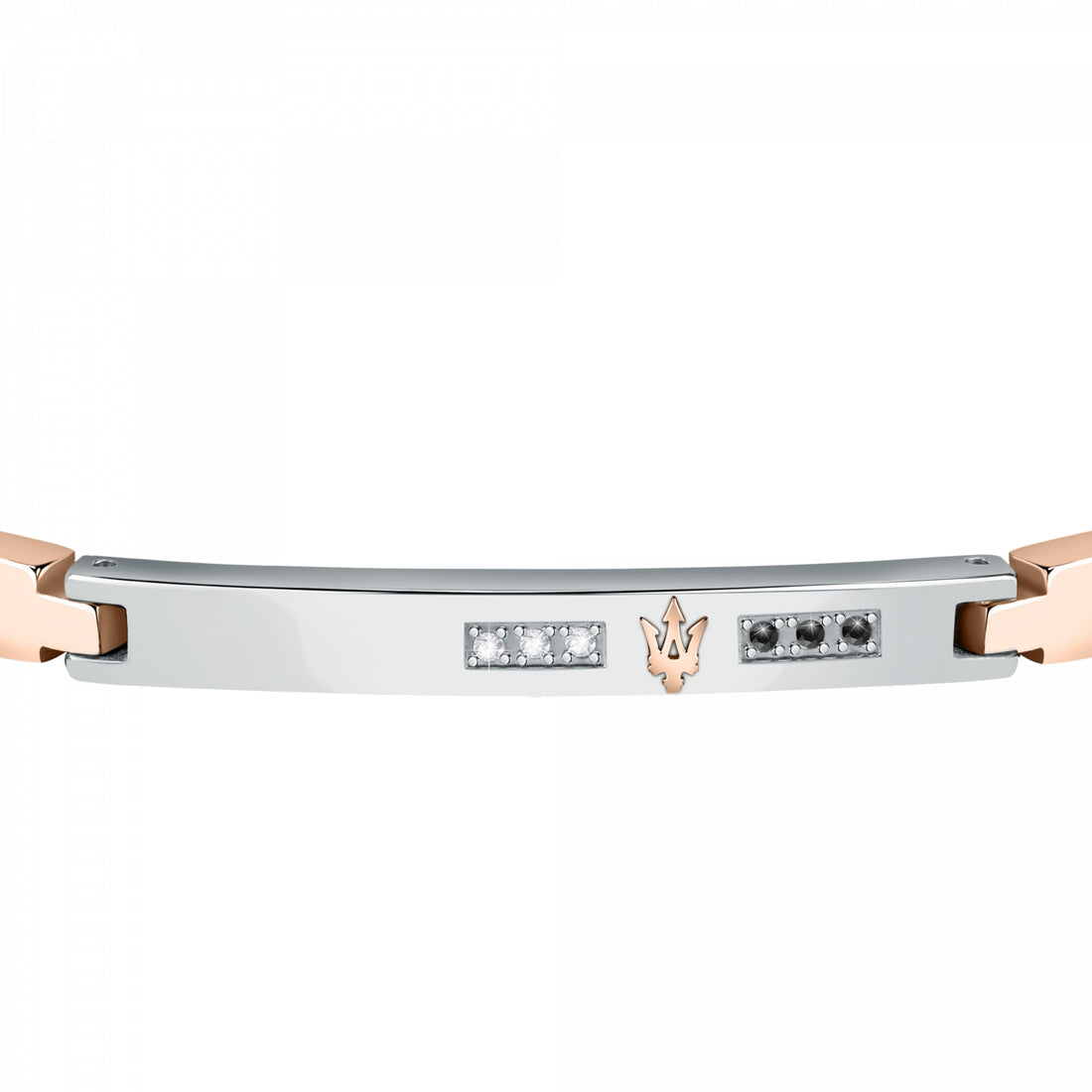 Bracciale Uomo Acciaio Maserati Centrale semirigido Logato zirconi JM521ATY11