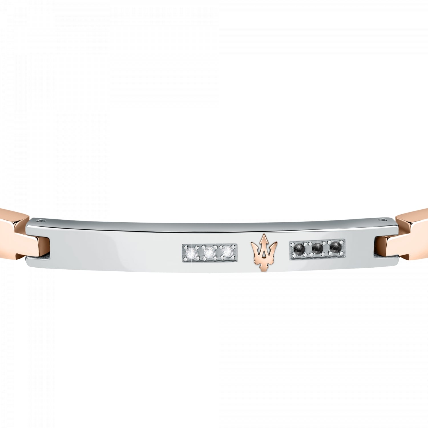 Bracciale Uomo Acciaio Maserati Centrale semirigido Logato zirconi JM521ATY11