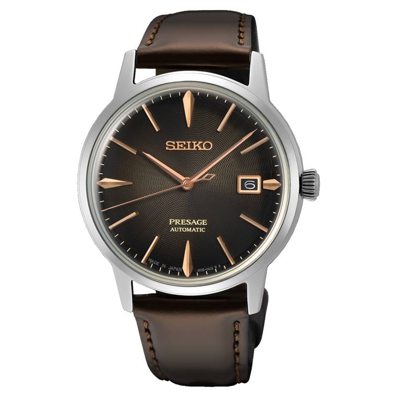 Orologio Uomo Seiko Automatico Pelle Marrone Cocktail Time The Irish Coffee SRPJ17J1