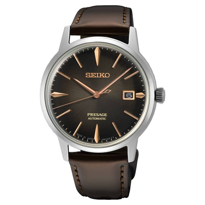 Orologio Uomo Seiko Automatico Pelle Marrone Cocktail Time The Irish Coffee SRPJ17J1