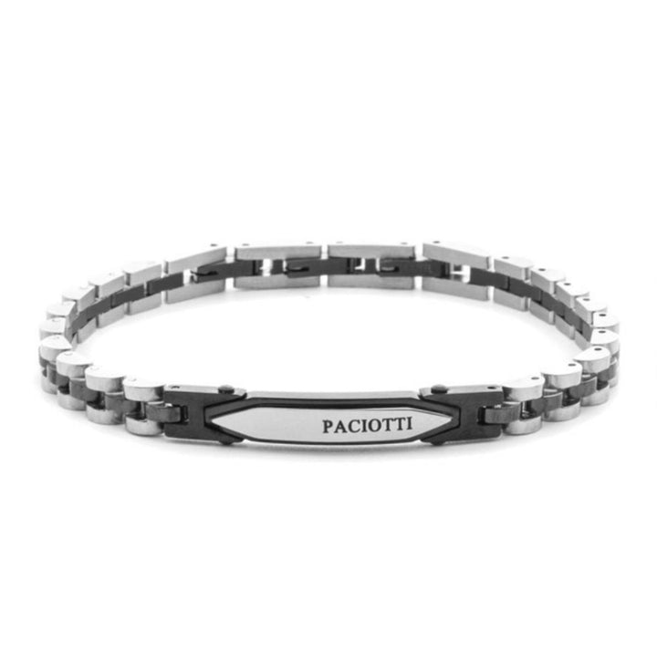 Bracciale Uomo 4US Cesare Paciotti Acciaio e acciaio in pvd nero maglia jubile 4UBR8458