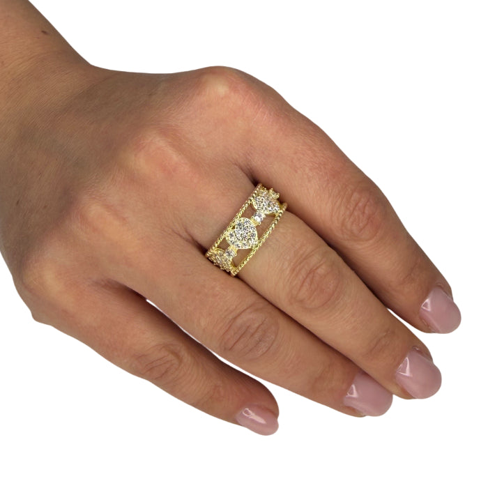 Anello Donna Re Mida Argento 925 Regolabile Cuore Zirconi AN-DJV-3