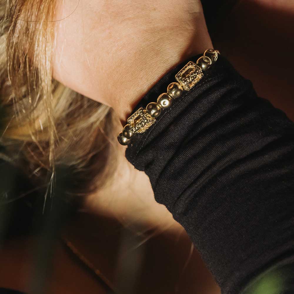 Bracciale Donna Maria Cristina Sterling Argento Dorato 925 Pepite Cubik G4972D