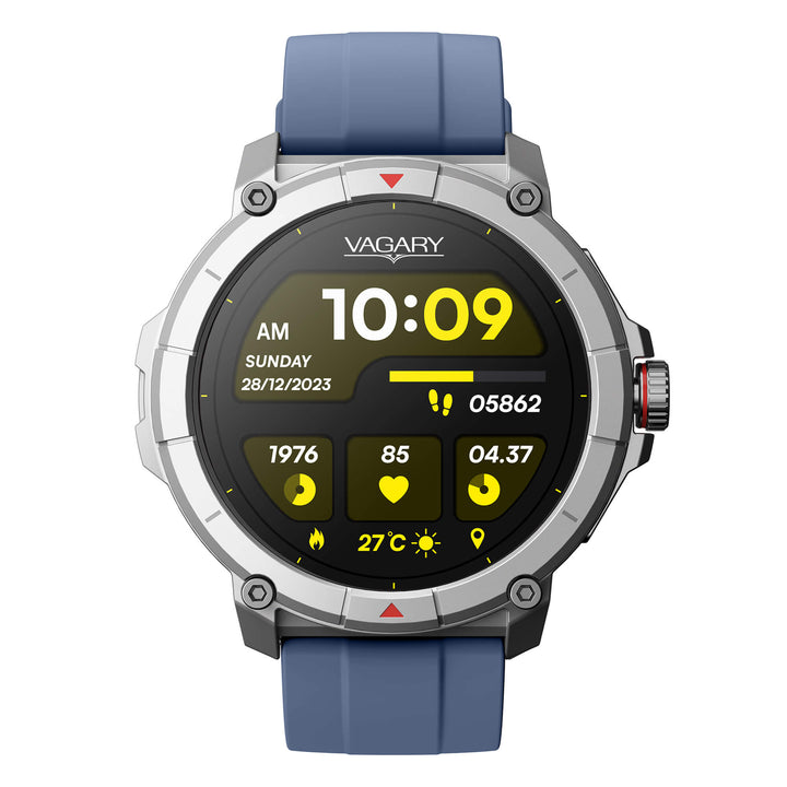 Orologio Uomo Vagary Smartwatch Argentato Blu Gomma X04A-002VY
