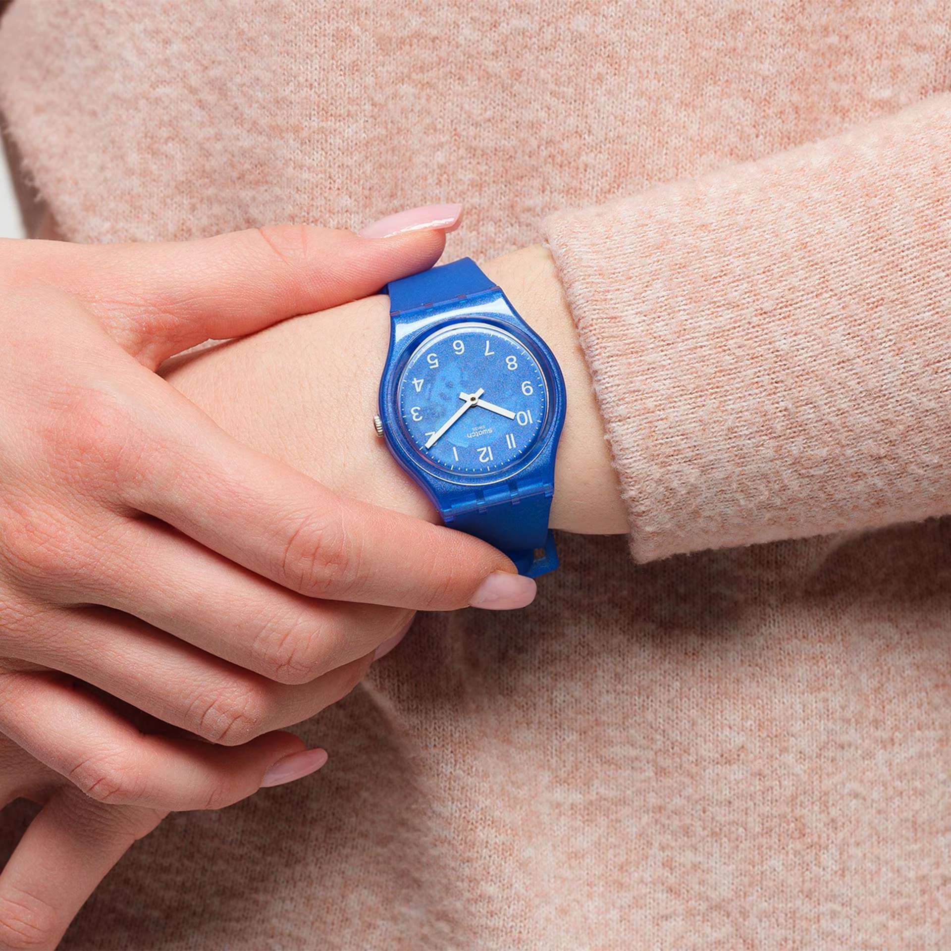 Orologio Unisex Bambino Swatch Blurry Blue Quarzo Scheletrato GL124