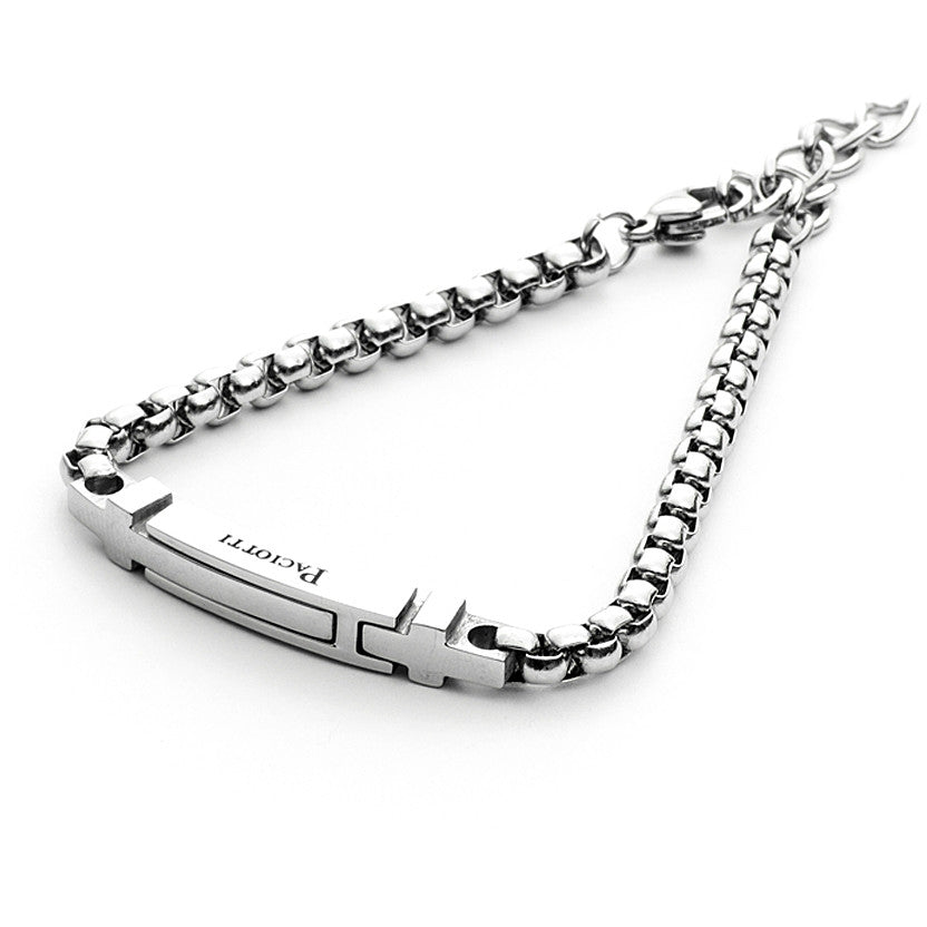 Bracciale Uomo 4US Cesare Paciotti  acciaio a maglie e centrale rigido 4UBR3793