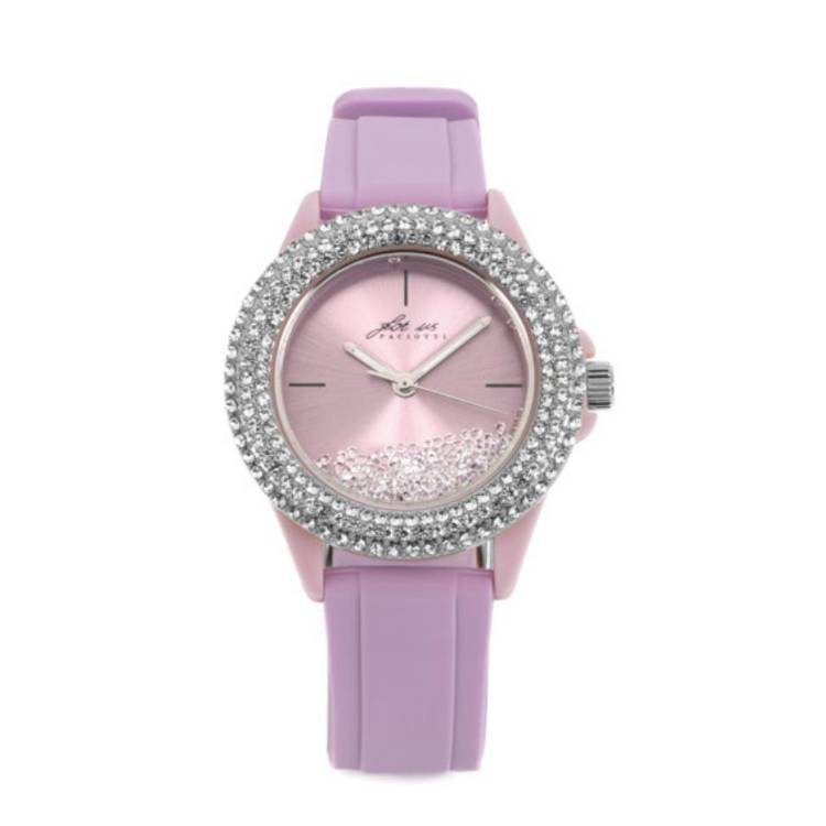 Orologio Donna 4US Cesare Paciotti Quarzo Solo Tempo Lilla Zirconi Bianchi T4SW497