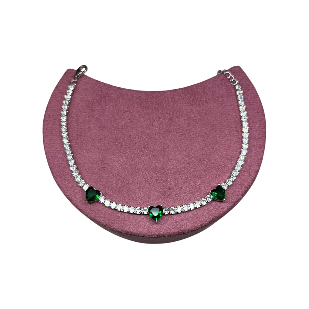 Bracciale Donna Re Mida Tennis Argento 925 Zirconi Cuore Verde Tennis-36