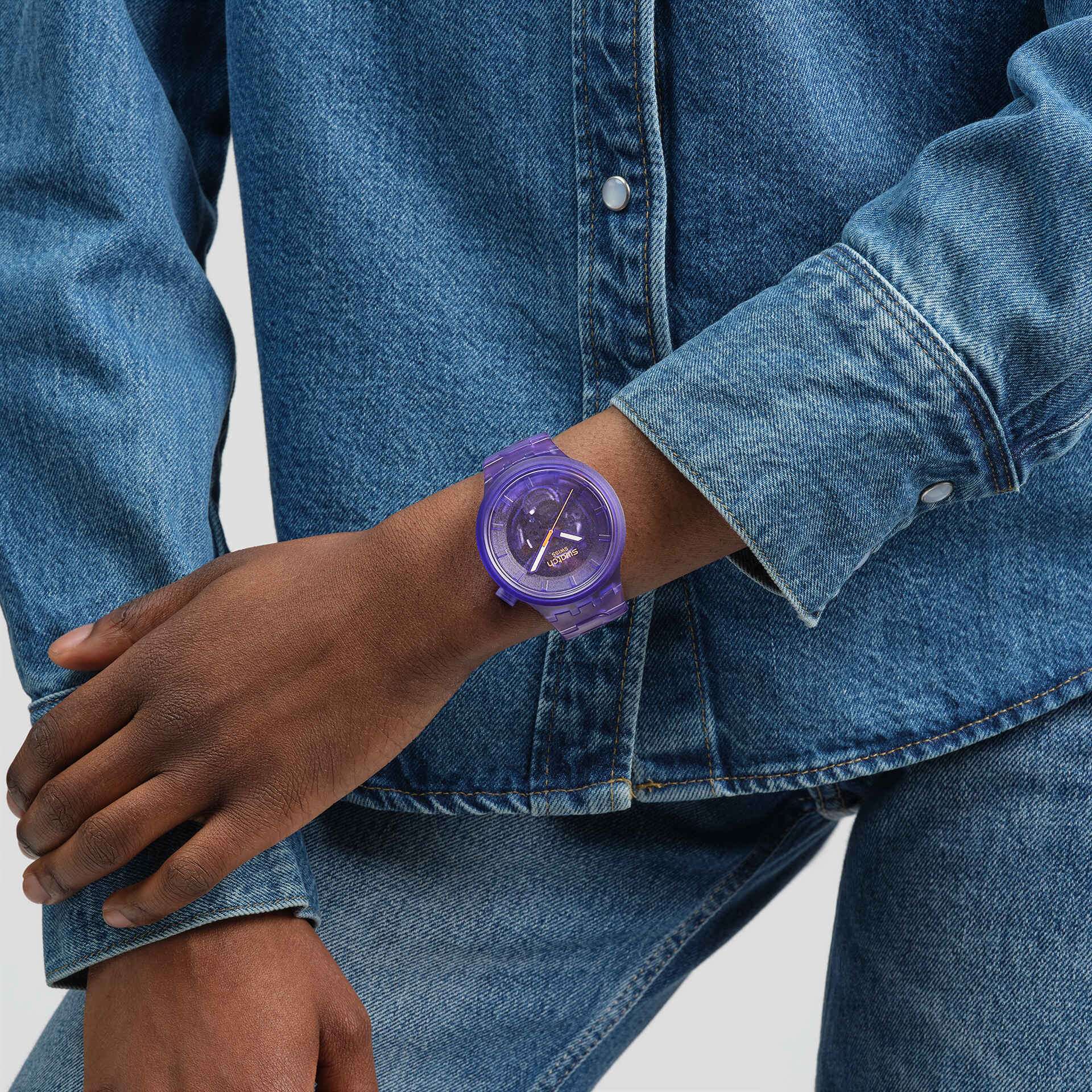 Orologio Unisex Swatch Big Bold Colors Of Joy Purple Scheletrato SB05V103