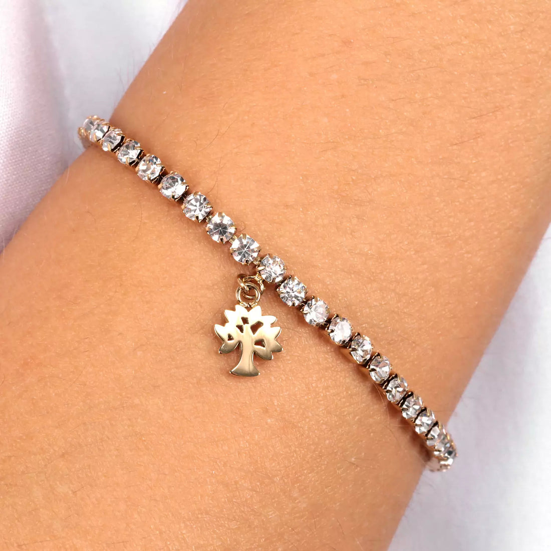 Bracciale Donna La Petite Story Acciaio Dorato Con Zirconi Bianchi Charm Albero LPS05ASF31