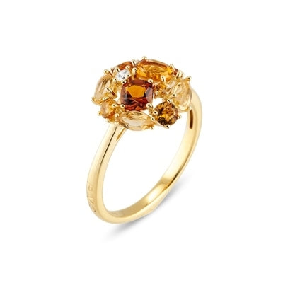 Anello Donna Ponte Vecchio Gioielli Oro 18 KT Citrino Diamante CA1758CPY-P