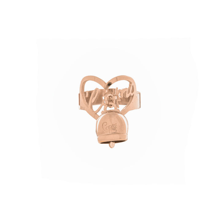 Anello La Campanella di Capri Argento Rosè Cuore Porta Fortuna ACD2-ROS