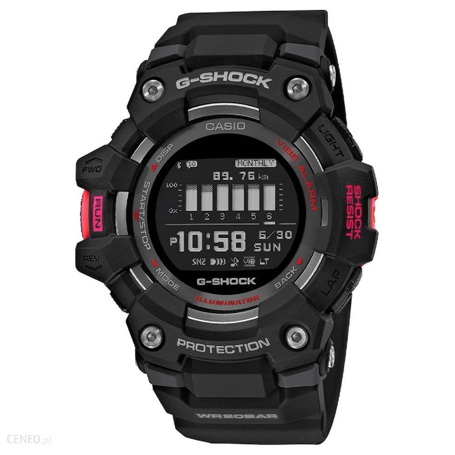 Orologio Uomo Casio G-Shock G-Squad GBD-100-1ER Digitale Nero Rosso Bluetooth