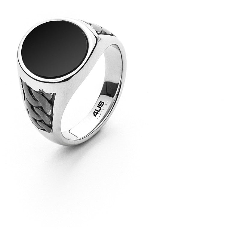 Anello Uomo Acciaio 4US Cesare Paciotti Centrale Nero 4UAN5054/20