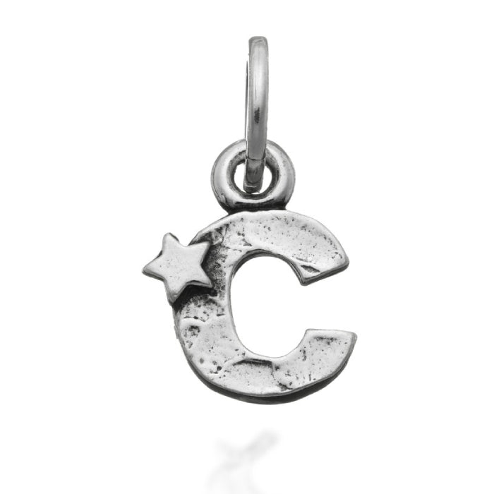 Charm Donna Giovanni Raspini Argento 925 Iniziale C Stelle Realizzato A Mano 06649