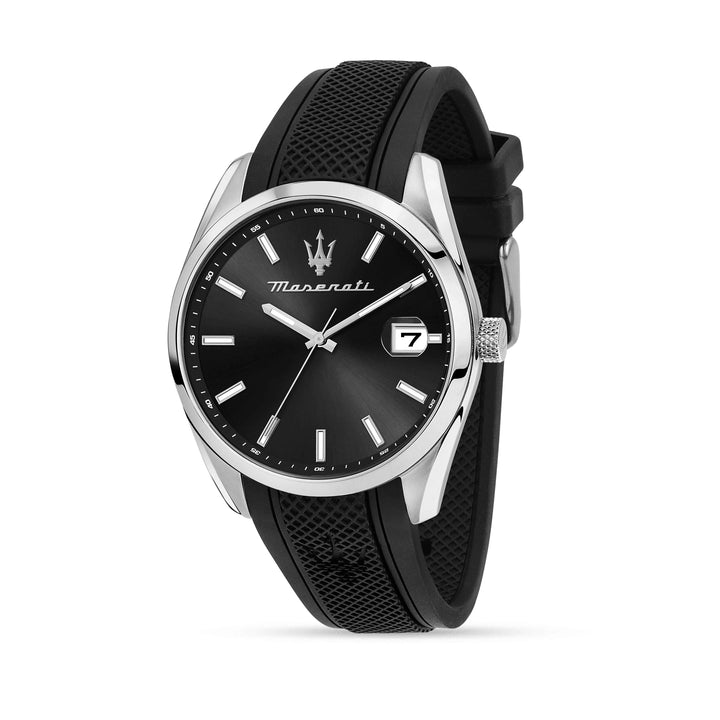Orologio Uomo Maserati Acciaio Quarzo Solo Tempo Data Gomma Nero R8851151004