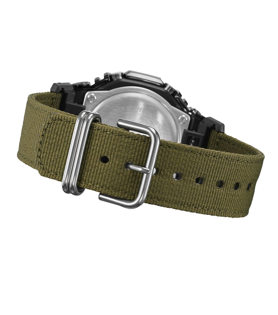 Orologio Uomo Casio G-Shock Acciaio Brunito Lucido Tessuto Verde Scuro GM-2100CB-3AER