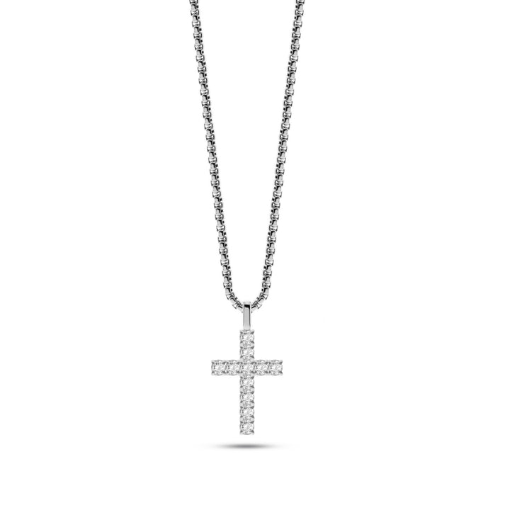 Collana Uomo Liu Jo Acciaio Croce Zirconi Bianchi MLJ514