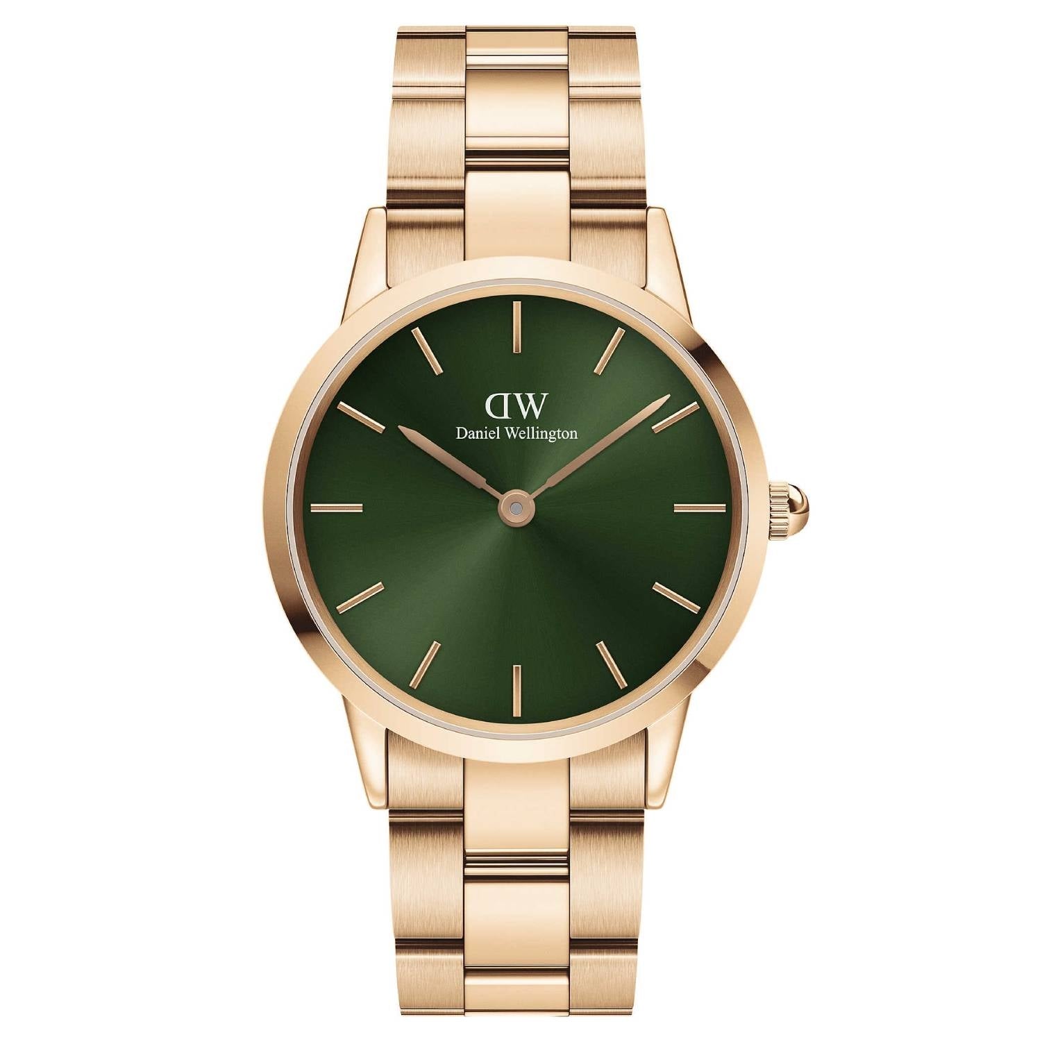Orologio Donna Daniel Wellington Acciaio Dorato Iconic Link Verde Cassa 36 mm
