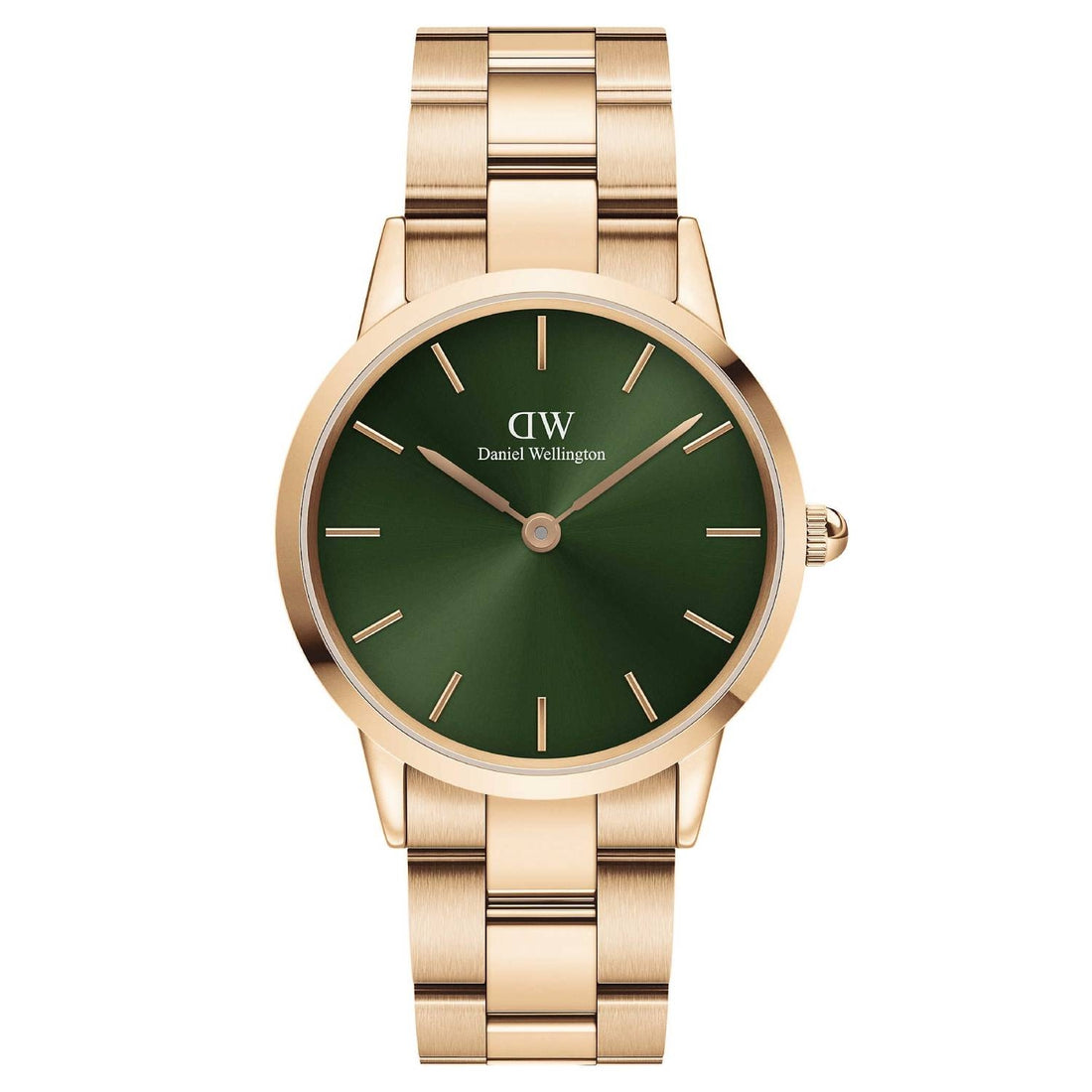 Orologio Donna Daniel Wellington Acciaio Dorato Iconic Link Verde Cassa 36 mm