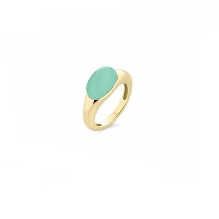 Anello Donna Sogni Argento Dorato Quarzo Ovale Verde Mente AN122GV/18