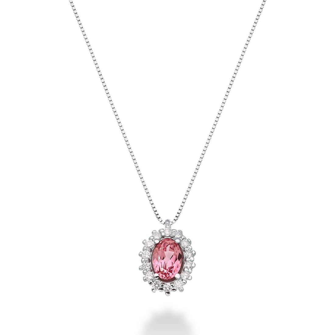 Collana Donna Mikiko Oro 18 KT Zaffiro Rosa 0,60 CT. Diamanti 0,13 CT. MD5086O4ZFRP