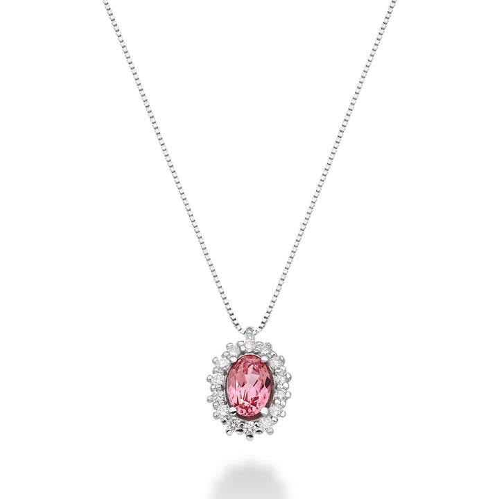 Collana Donna Mikiko Oro 18 KT Zaffiro Rosa 0,60 CT. Diamanti 0,13 CT. MD5086O4ZFRP