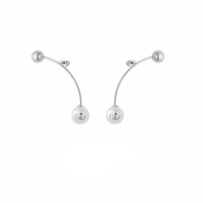 Orecchini Donna Liu Jo Acciaio Doppia Perla Logo LJ3014