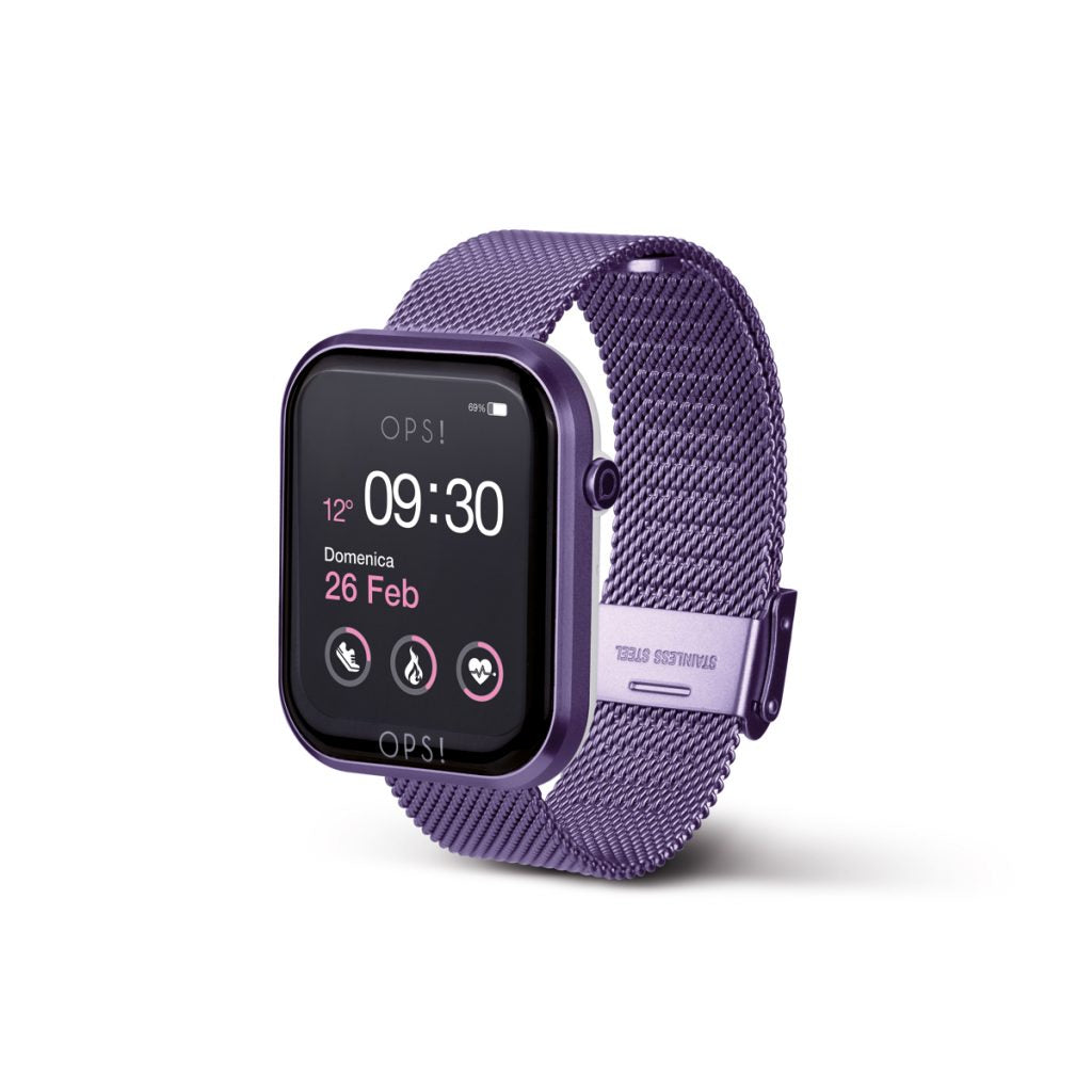 Orologio Unisex Ops Object Smartwatch Call Acciaio Lilla Maglia Milano OPSSW-18