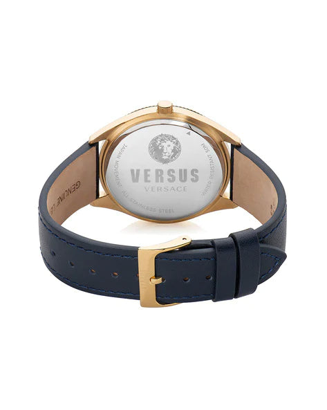 Orologio Uomo Versace By Versus Quarzo Solo Tempo Data Acciaio Dorato Pelle VSPZY0221