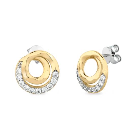 Orecchini Donna Sogni Argento 925 Dorato Zirconi Bianchi OR131GB