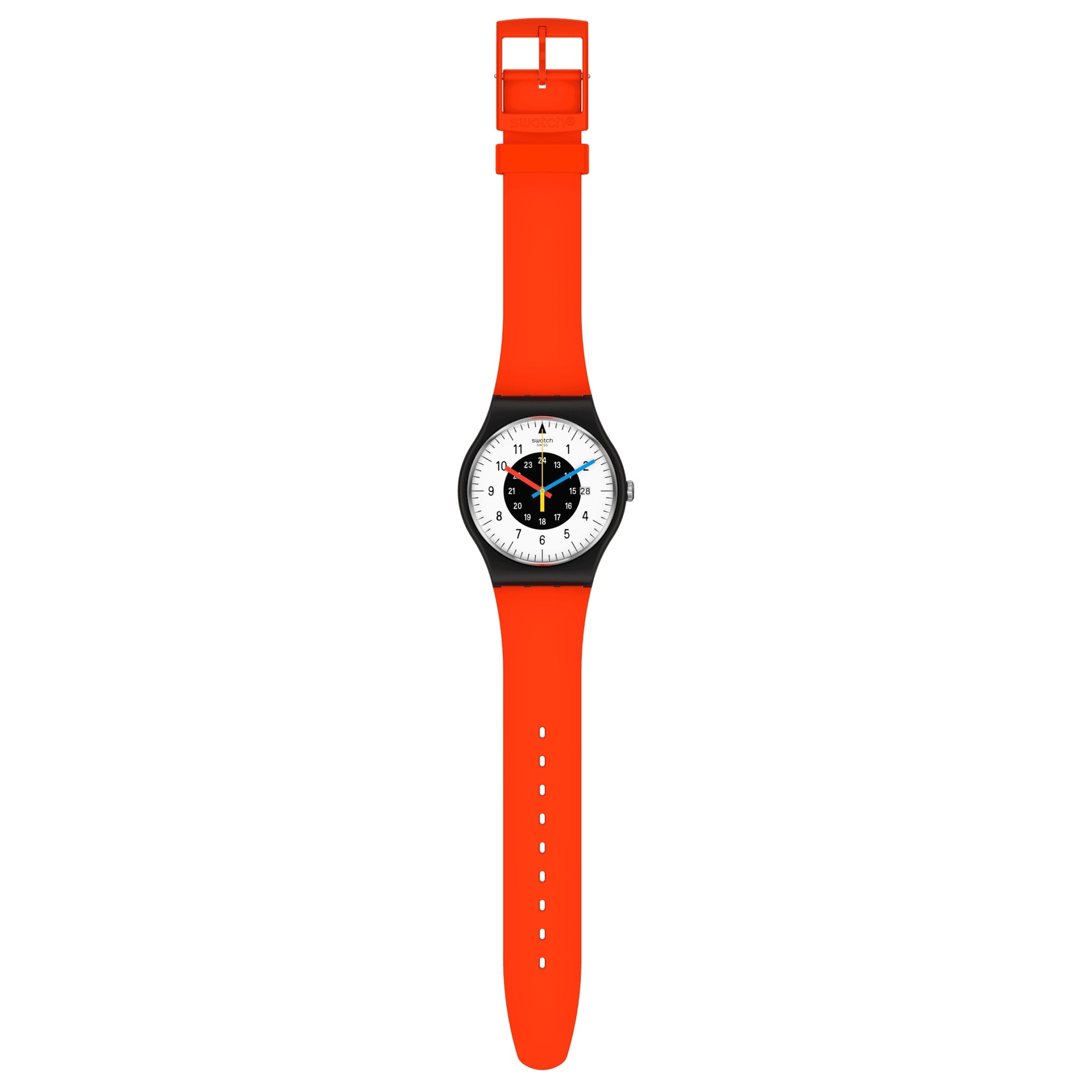 Orologio Uomo Gomma Resina Swatch  1984 RELOADED ROUGE & NOIR  Quarzo Solo Tempo SO32B401
