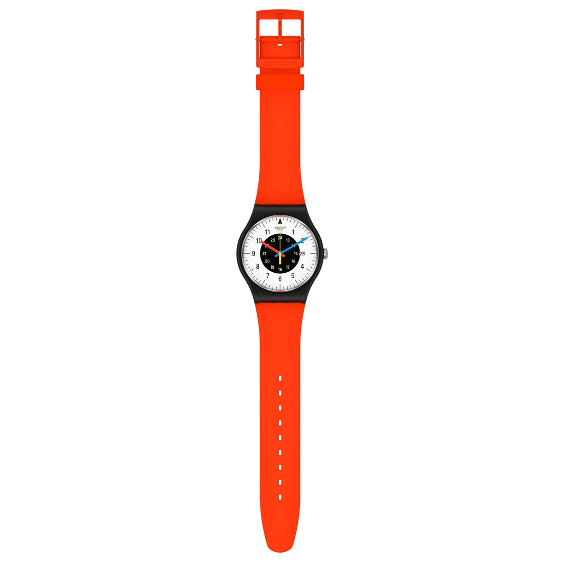 Orologio Uomo Gomma Resina Swatch  1984 RELOADED ROUGE & NOIR  Quarzo Solo Tempo SO32B401