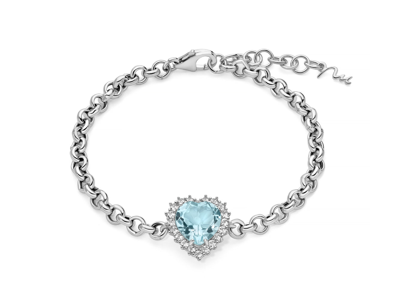 Bracciale Donna Miluna Argento 925 Topazio Azzurro Cuore BRD1025