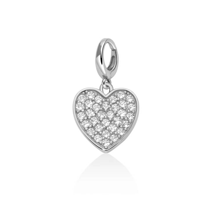 Charm Donna Miluna Pendente Argento Topazio Cuore PFD889